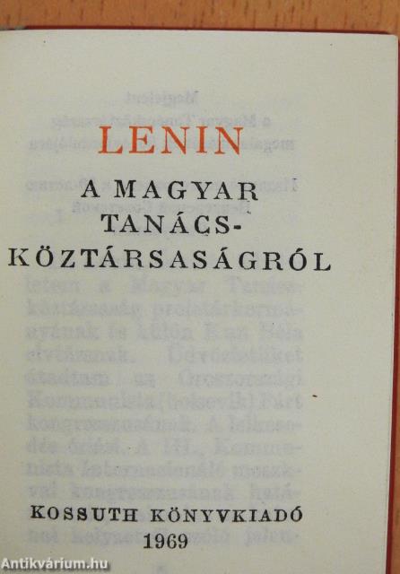 A Magyar Tanácsköztársaságról (minikönyv) - Plakettel