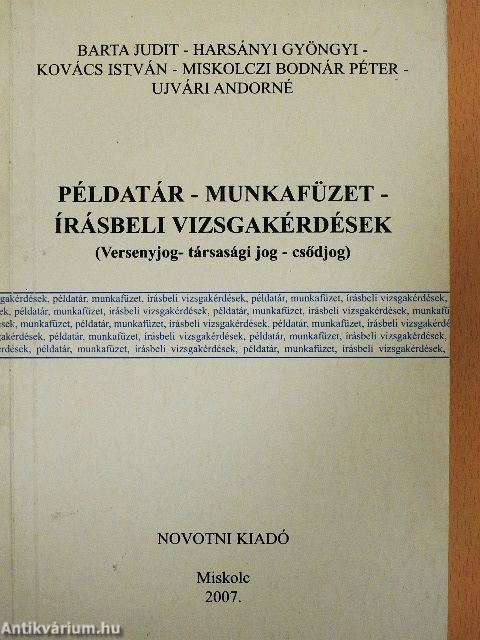 Példatár - munkafüzet - írásbeli vizsgakérdések