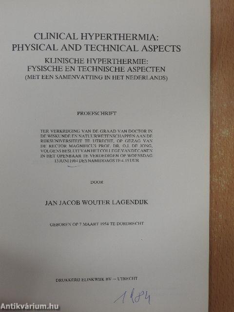 Clinical Hyperthermia: Physical and Technical Aspects