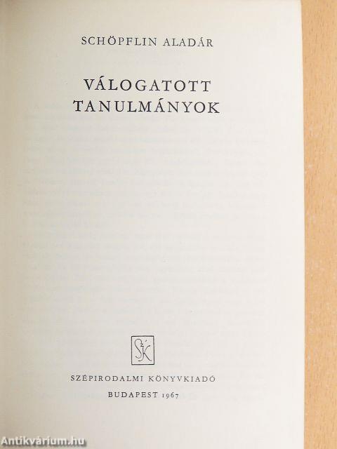 Válogatott tanulmányok