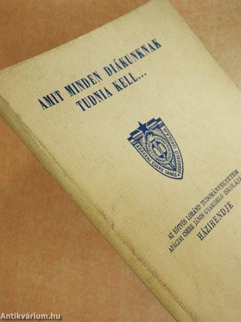 Amit minden diákunknak tudnia kell...