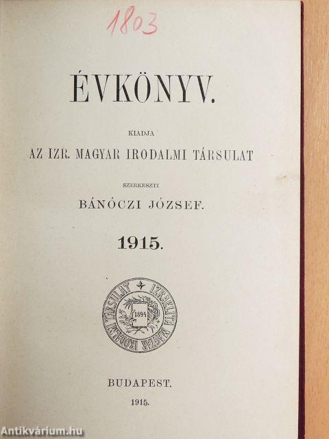 Évkönyv 1915.
