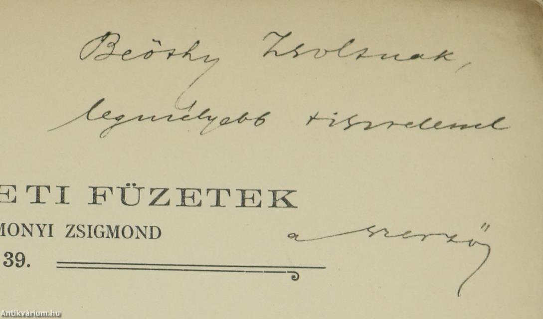 A regös ének (dedikált példány)