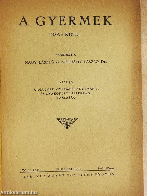 A gyermek 1930/1-6.