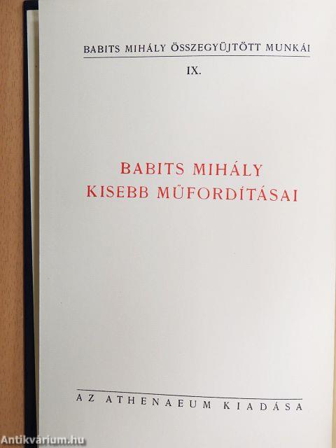 Babits Mihály kisebb műfordításai
