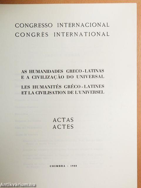 As Humanidades Greco-Latinas e a Civilizacao do Universal - Actas