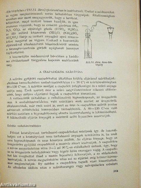 A kvantitatív analitikai kémia elvi alapjai és módszerei