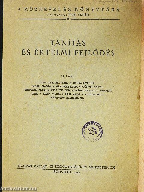 Tanítás és értelmi fejlődés