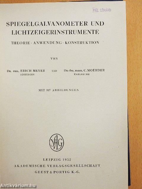 Spiegelgalvanometer und Lichtzeigerinstrumente