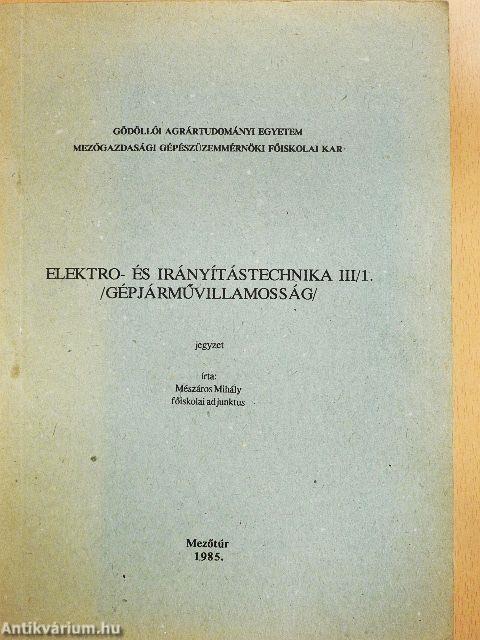Elektro- és irányítástechnika III/1.