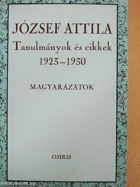 Tanulmányok és cikkek 1923-1930 - Magyarázatok