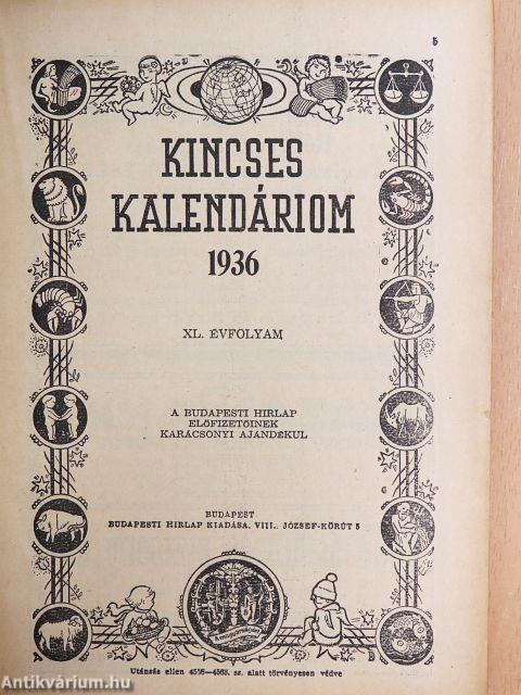 Kincses Kalendáriom 1936
