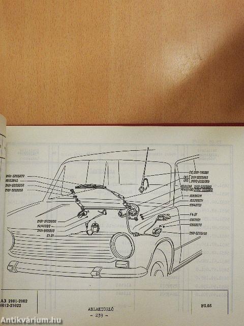 Zsiguli Vaz-2101-2102 személygépkocsi alkatrészkatalógusa