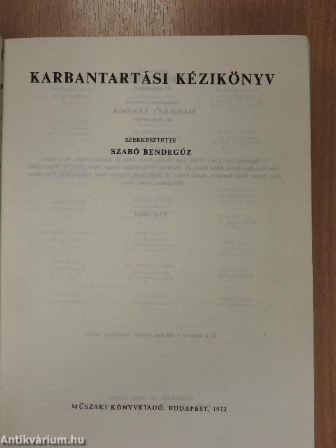 Karbantartási kézikönyv