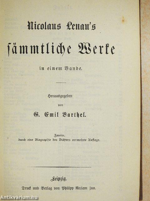 Nikolaus Lenau's sämmtliche Werke (gótbetűs)