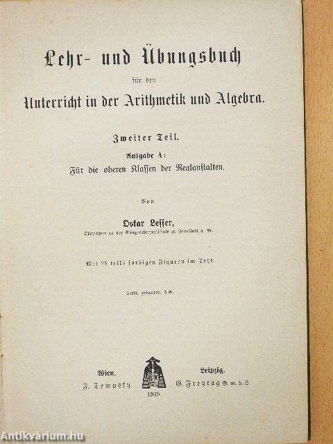 Lehr- und Übungsbuch für den Unterricht in der Arithmetik und Algebra II. (gótbetűs)