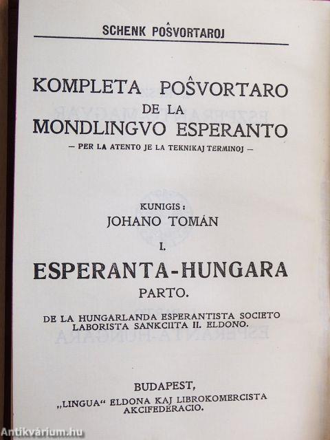 Az eszperantó világnyelv teljes kézi szótára I.