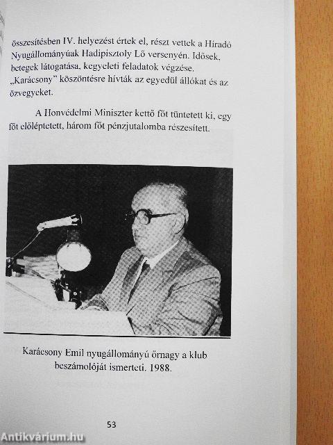 A Fejér Megyei Honvéd nyugállományúak Székesfehérvári Klubja története