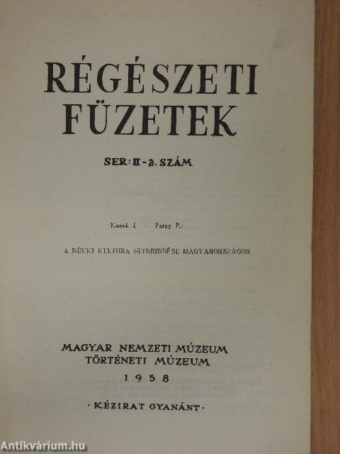 Régészeti füzetek 1958/2.