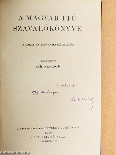 A magyar fiú szavalókönyve