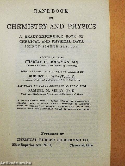 Handbook of Chemistry and Physics 1.