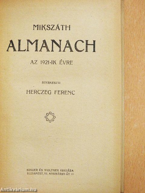 Mikszáth Almanach az 1921-ik évre