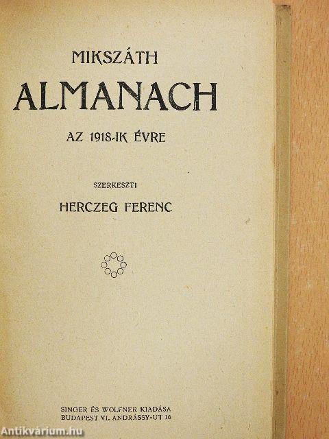Mikszáth Almanach az 1918-ik évre