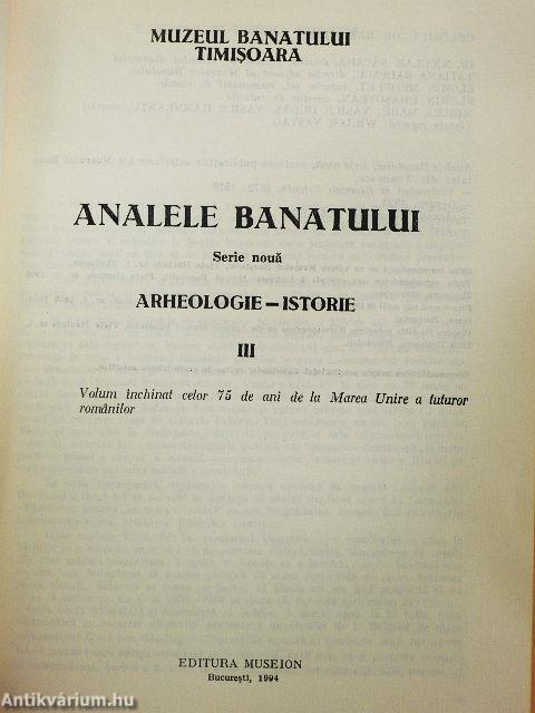 Analele Banatului - Arheologie-Istorie III.
