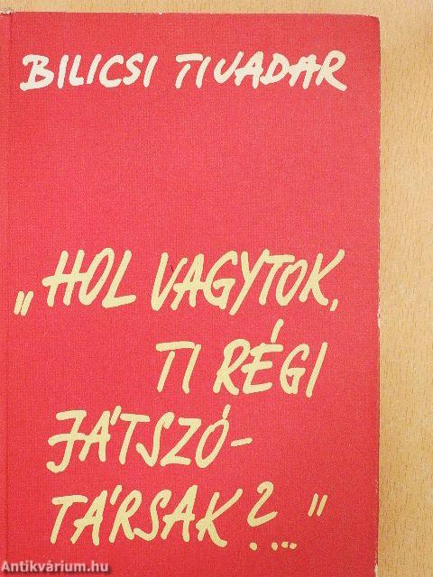 "Hol vagytok, ti régi játszótársak?..."