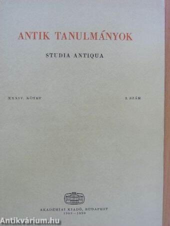 Antik tanulmányok 1989-1990/2.