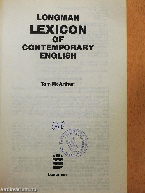Longman Lexicon of Contemporary English