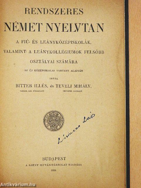 Rendszeres német nyelvtan