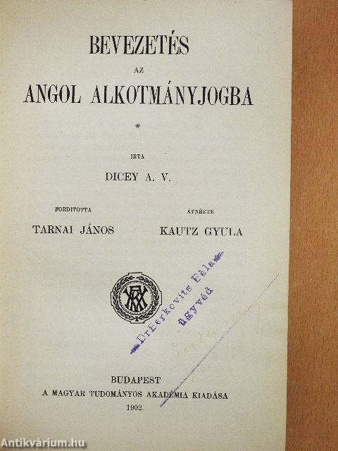 Bevezetés az angol alkotmányjogba