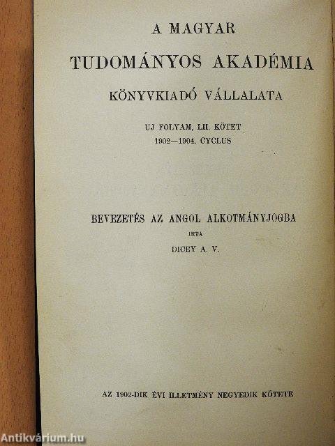 Bevezetés az angol alkotmányjogba