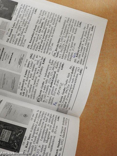 A Krisztina Antikvárium 29. könyv-, fénykép-, kézirat-, plakát- és térkép árverése