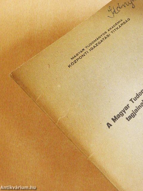 A Magyar Tudományos Akadémia tagjainak címjegyzéke