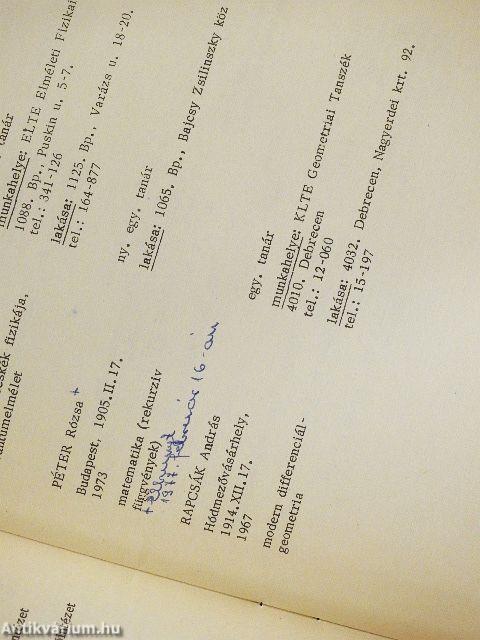 A Magyar Tudományos Akadémia tagjainak címjegyzéke