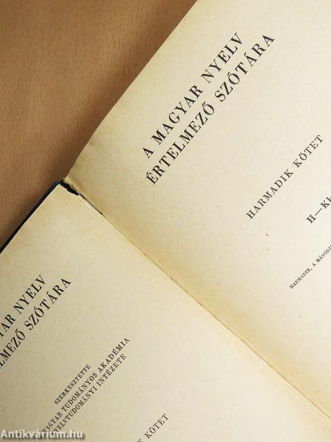 A magyar nyelv értelmező szótára I-VII.