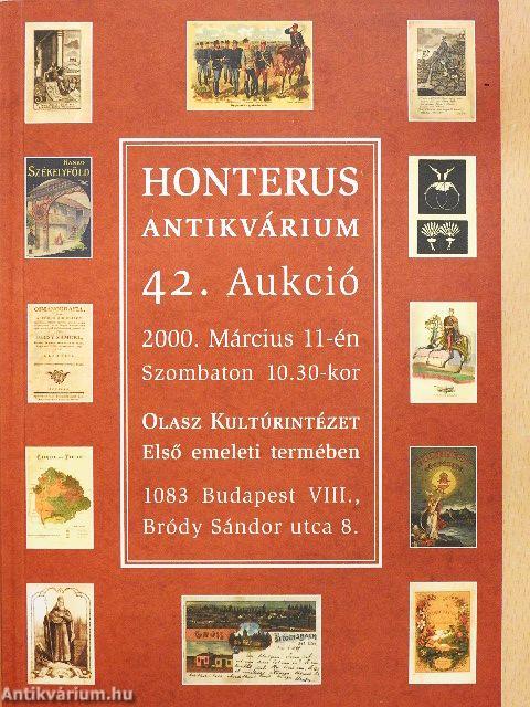 Honterus Antikvárium 42. Aukció