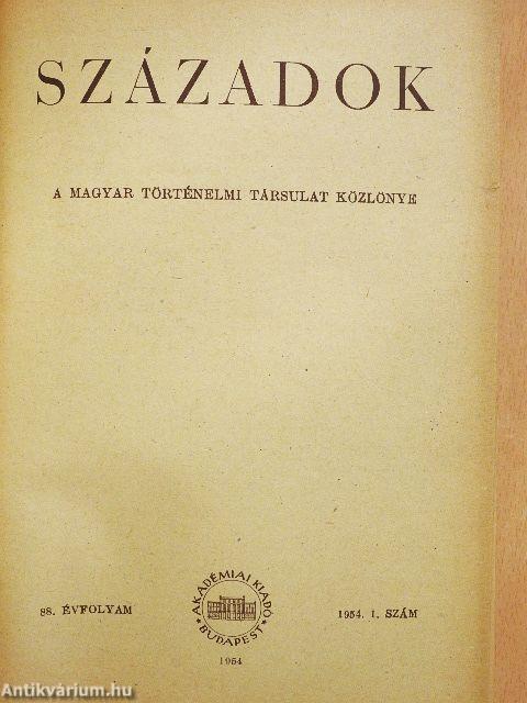 Századok 1954/1-4.