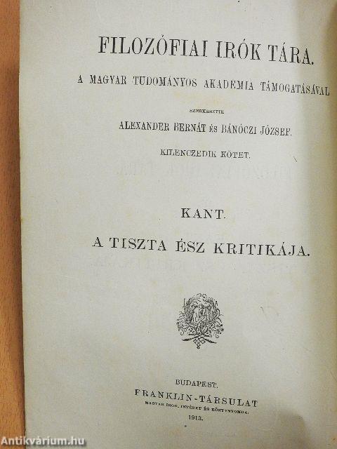 A tiszta ész kritikája