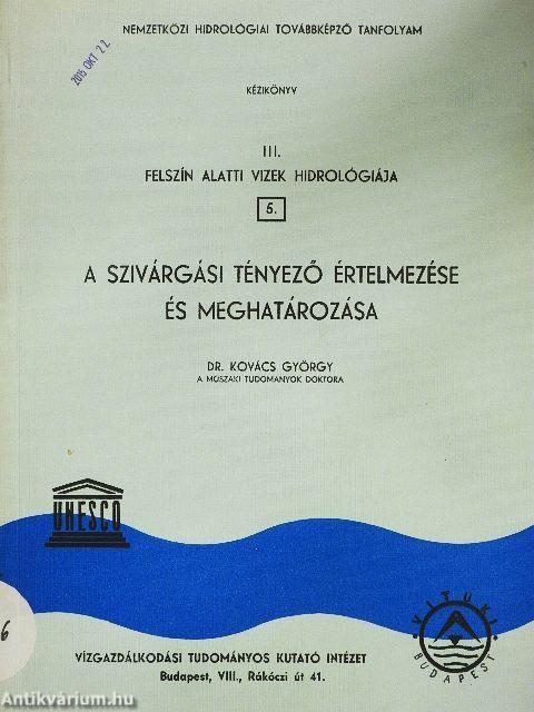 Felszín alatti vizek hidrológiája III/5.