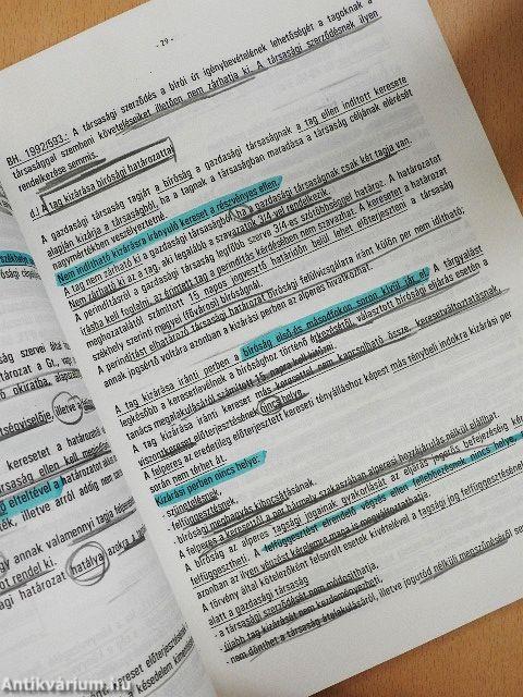 A gazdálkodással kapcsolatos jogszabályok és alkalmazási gyakorlatuk I.