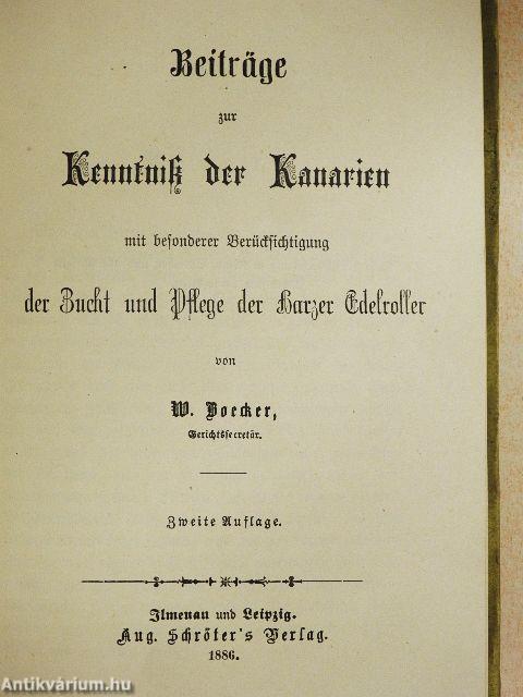 Beiträge zur Kenntniss der Kanarien (gótbetűs)