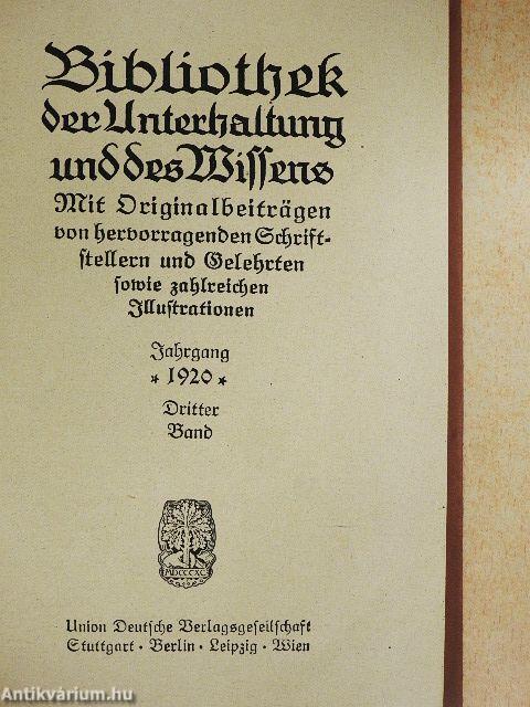 Bibliothek der Unterhaltung und des Wissens 1920/3. (gótbetűs)