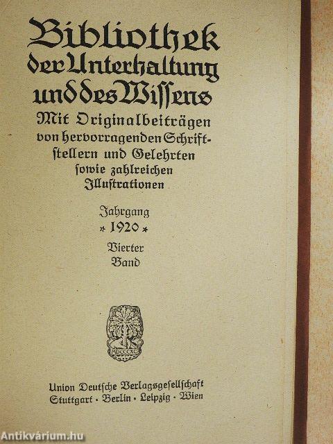 Bibliothek der Unterhaltung und des Wissens 1920/4. (gótbetűs)