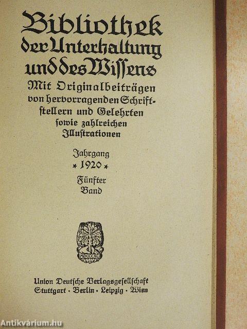 Bibliothek der Unterhaltung und des Wissens 1920/5. (gótbetűs)