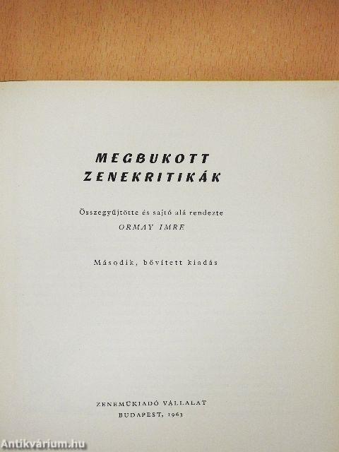 Megbukott zenekritikák