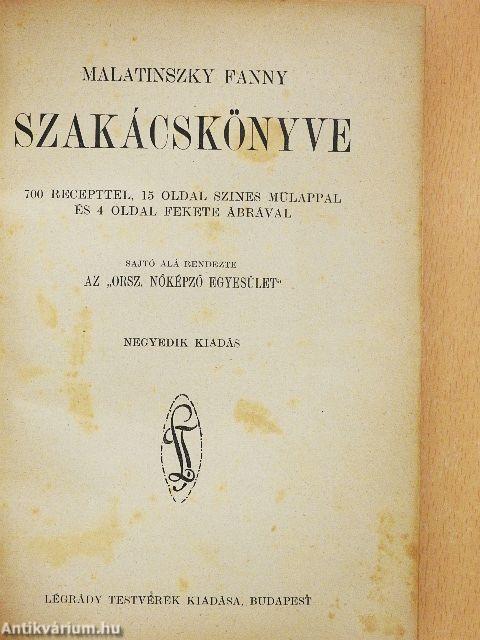 Malatinszky Fanny szakácskönyve