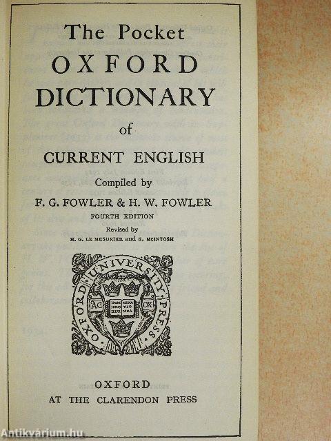 The Pocket Oxford Dictionary of Current English